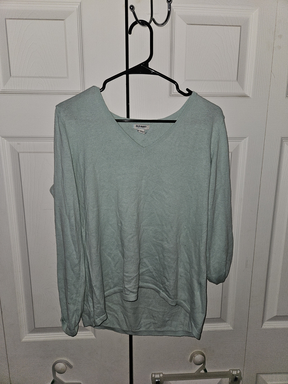 Old Navy Mint Green V-Neck Pullover Sweatshirt